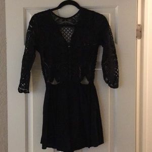 Black lace romper